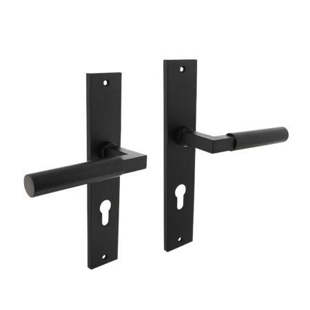 Intersteel Deurklink Bau-Stil op schild met profielcilindergat 72mm mat zwart | Intersteel