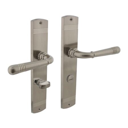 Intersteel Deurklink Helena op schild WC slot 63mm nikkel mat | Intersteel