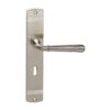 Intersteel Deurklink Helena op schild sleutelgat 56mm nikkel mat | Intersteel