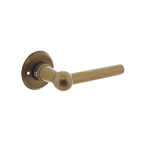 Intersteel Deurklink L/L Bol met ronde rozet 50x5mm messing getrommeld | Intersteel