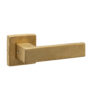 Intersteel Enkele deurklink Amsterdam op rozet verdekt 53x53X10mm PVD messing getrommeld | Intersteel