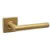 Intersteel Enkele deurklink Jura op rozet verdekt 53x53X10mm PVD messing getrommeld | Intersteel