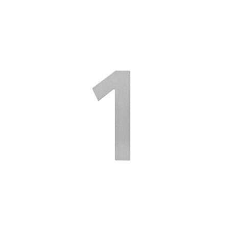 Intersteel Huisnummer 1 hoogte 15cm geborsteld RVS | Intersteel