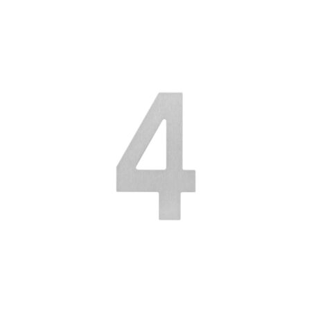 Intersteel Huisnummer 4 hoogte 15cm geborsteld RVS | Intersteel
