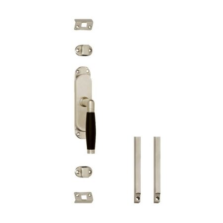 Intersteel Klink-espagnolet rechts Ton 222 met stangenset 2 x 1250 mm mat nikkel / ebbenhout | Intersteel
