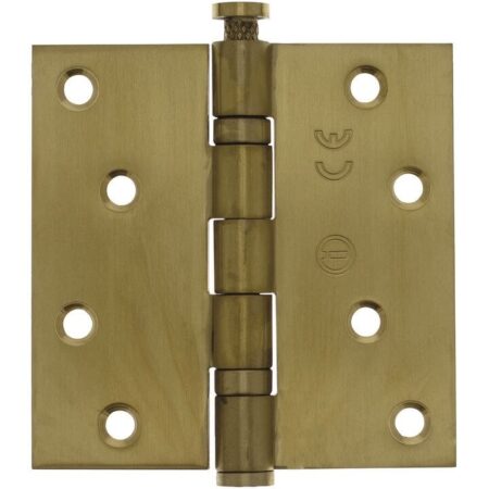 Intersteel Kogellagerscharnier RVS rechte hoeken 89x89mm PVD mat messing tot 70 kilo | Intersteel