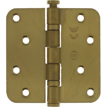 Intersteel Kogellagerscharnier RVS ronde hoeken 89x89mm PVD mat messing tot 70 kilo | Intersteel