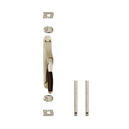 Intersteel Pomp-espagnolet Ton 400 met stangenset 2x 1250mm nikkel mat/ebbenhout | Intersteel