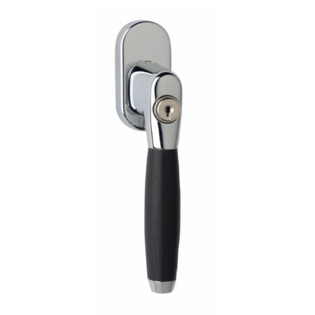 Intersteel Raamklink Ton 400 afsluitbaar ovaal rozet chroom/ebben hout | Intersteel