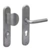 Intersteel SKG3 veiligheidsbeslag ovaal greep/klink Luzern met kerntrekbeveiliging rvs getrommeld PC 72mm | Intersteel