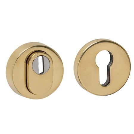 Intersteel SKG3 veiligheidsrozetten rond verdekt ø52x12mm met kerntrekbeveiliging PVD messingkleur | Intersteel