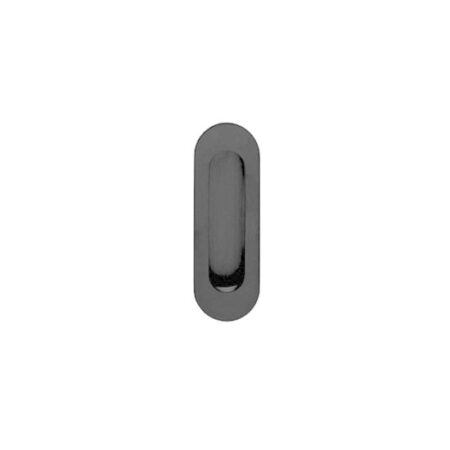 Intersteel Schuifdeurkom mat zwart ovaal 120x40mm blind | Intersteel
