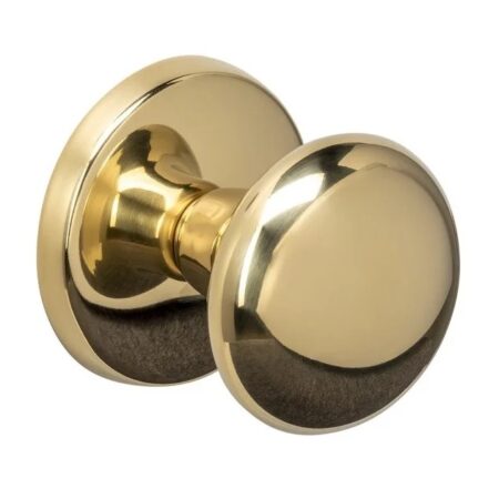 Intersteel Voordeurknop paddenstoel ø58mm op achterplaat éénzijdige montage PVD messingkleur | Intersteel