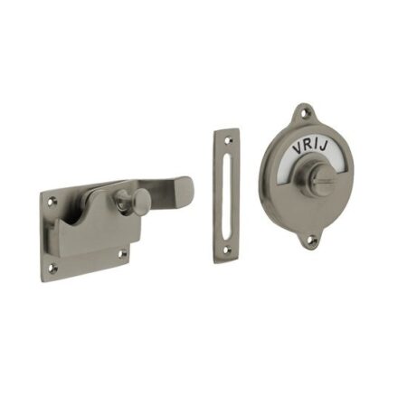 Intersteel WC-Slot hendel met bocht vrij/bezet mat nikkel | Intersteel