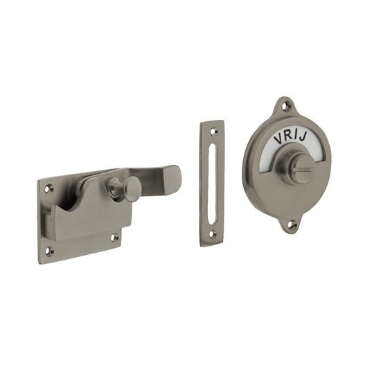 Intersteel WC-Slot hendel met bocht vrij/bezet mat nikkel | Intersteel