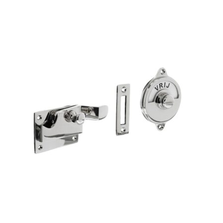 Intersteel WC slot met hendel met bocht vrij-bezet chroom | Intersteel
