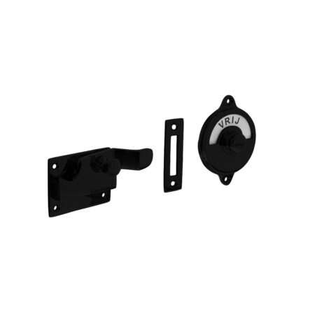 Intersteel WC slot met hendel met bocht vrij-bezet mat zwart | Intersteel