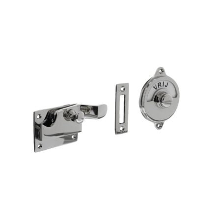 Intersteel WC slot met hendel met bocht vrij-bezet nikkel | Intersteel