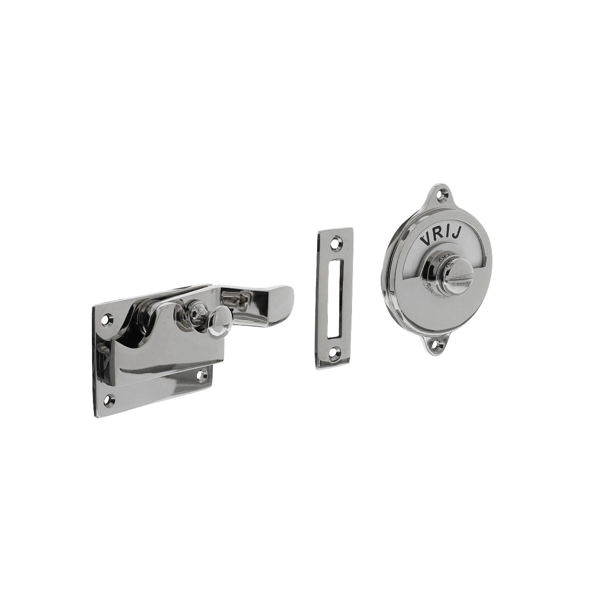 Intersteel WC slot met hendel met bocht vrij-bezet nikkel | Intersteel