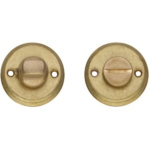 Intersteel WC slot rond schroefgaten messing getrommeld | Intersteel