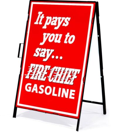 It Pays You To Say Fire Chief Gasoline Metalen Frame Met Bord | Texaco
