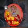 It's Coffee Time Neon Verlichting Met Achterplaat - 64 x 78 cm | Real Neon Art