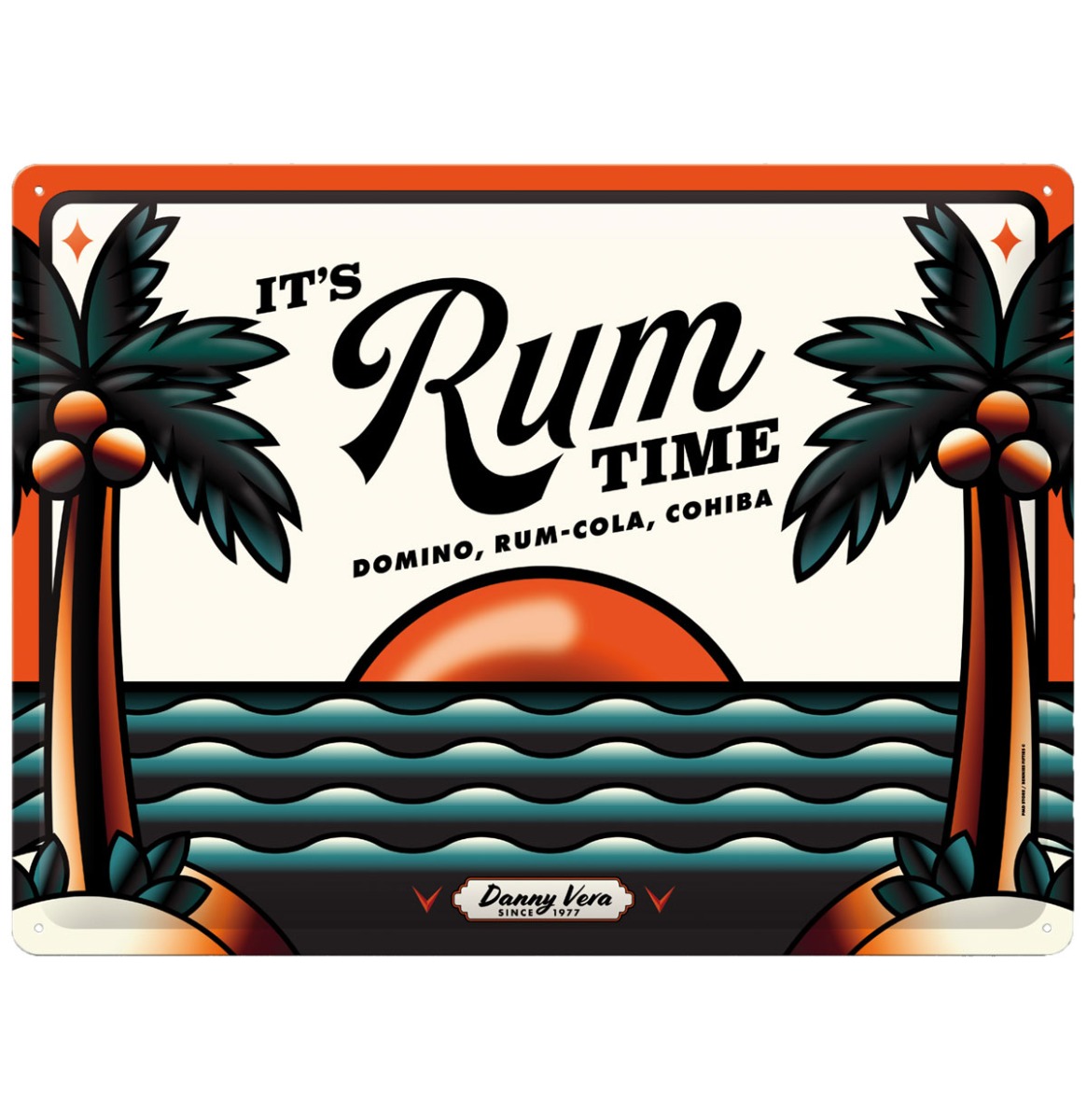 It's Rum Time Metalen Bord 30 x 40 cm | PMD - Danny Vera
