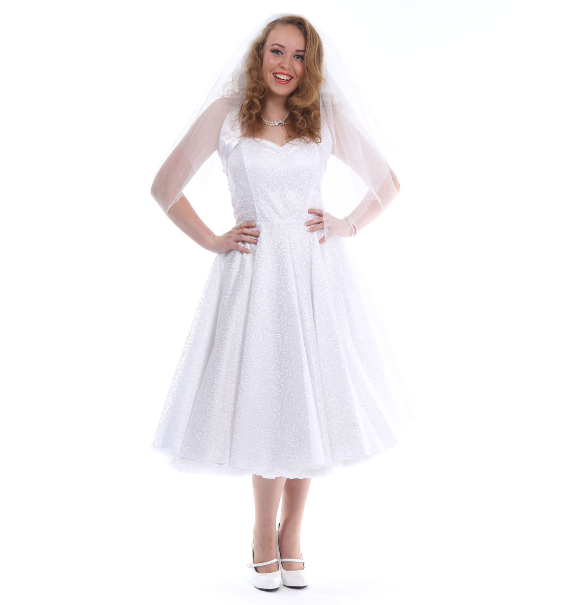 Ivy Lace Satin Dress White-36 (NL) /10 (UK) | 37% korting | Vivien of Holloway