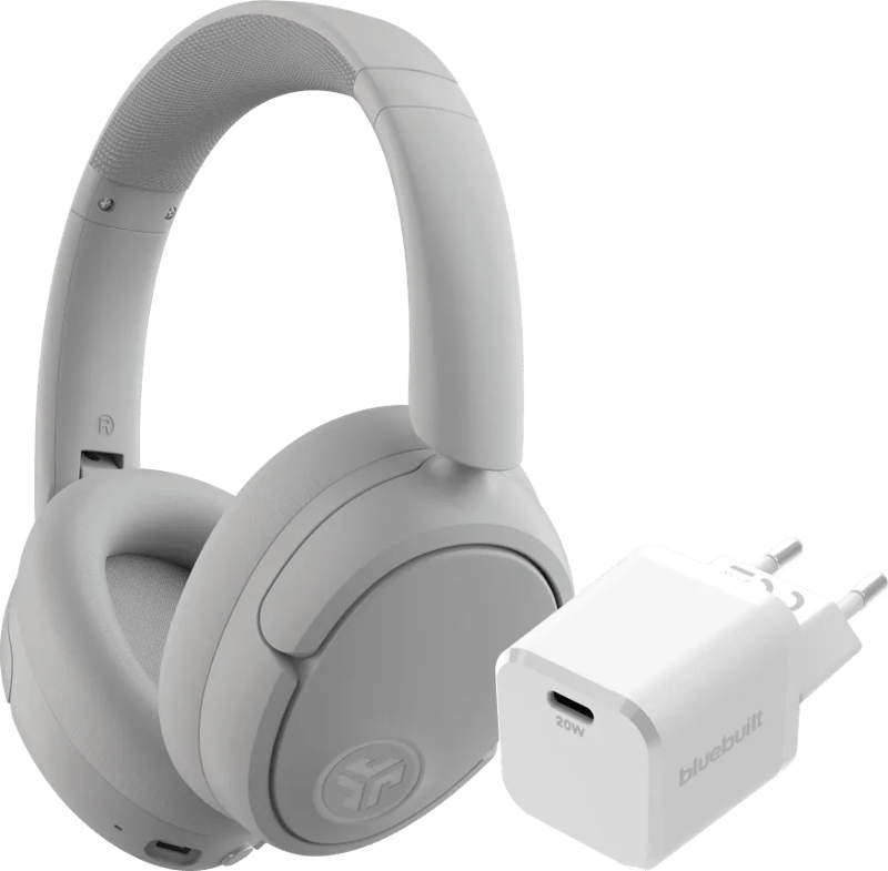 JBuds Lux ANC Wit + BlueBuilt Power Delivery Oplader met Usb C Poort 20W Wit