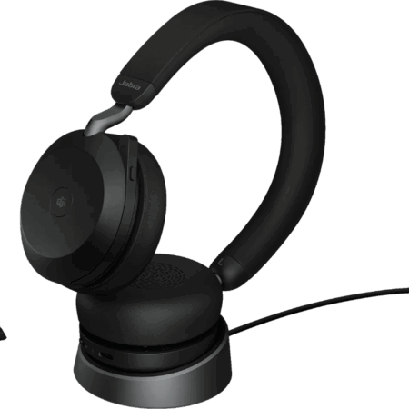 Jabra Evolve2 USB A MS TEAMS 75 Draadloze Office Headset met oplaadstandaard Zwart