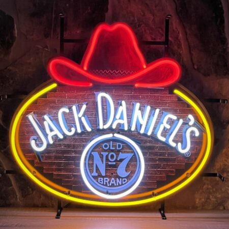 Jack Daniels Neon Verlichting Met Achterplaat - 70 x 64 cm | Fiftiesstore