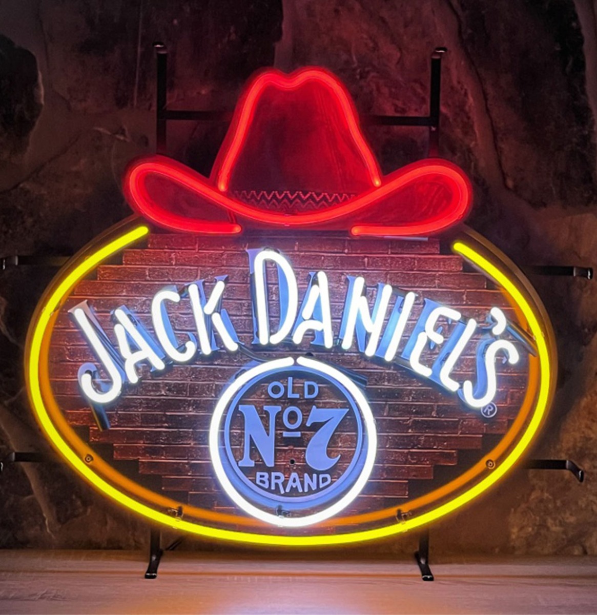 Jack Daniels Neon Verlichting Met Achterplaat - 70 x 64 cm | Fiftiesstore