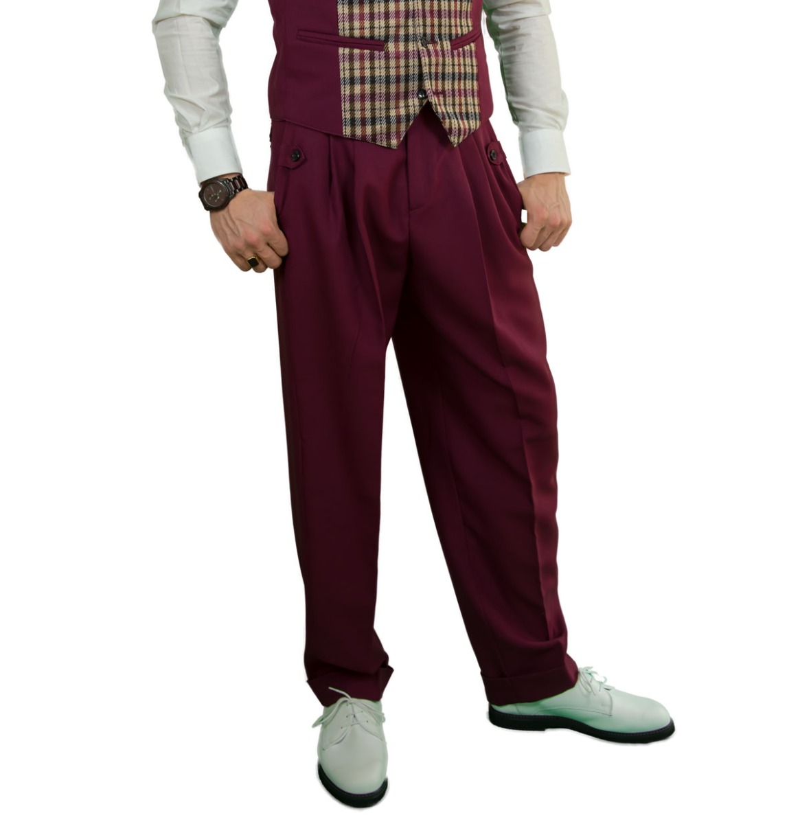 Jacky Swing Pants Bordeaux / Wine-54 | Fiftiesstore