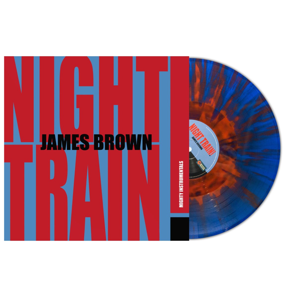 James Brown - Night Train! (Mighty Instrumentals) (Blauw/Rood Splatter Vinyl) (LP) | Fiftiesstore