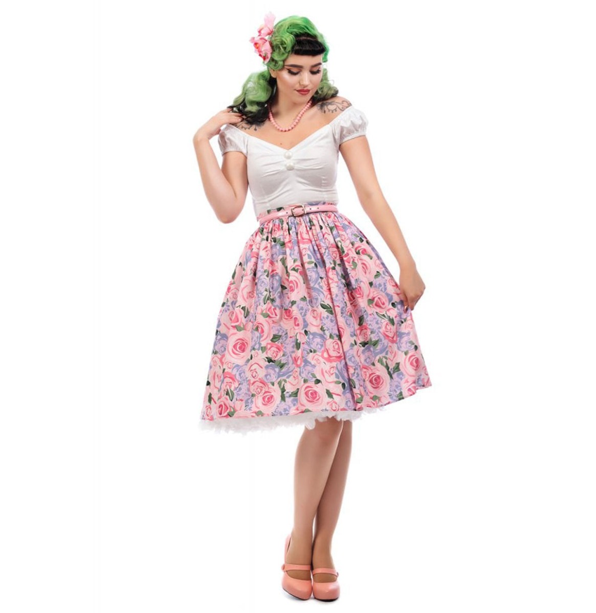 Jasmine Country Garden Swing Skirt-38 (NL)/ 12 (UK) | 50% korting | Collectif