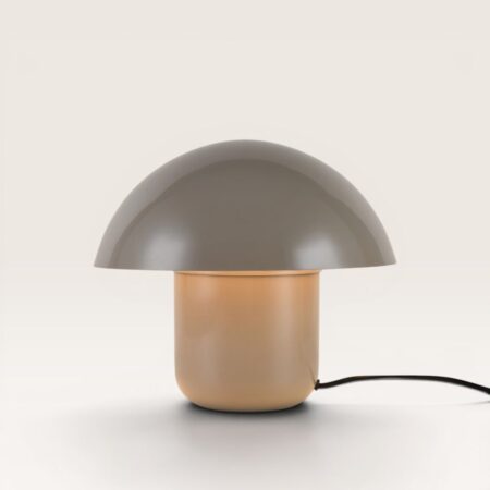 Javera - Mushroom lamp 25 cm - Dressoir lamp - E14 fitting - Beige metaal - Met aan/uit-schakelaar | LUSENZ
