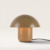 Javera - Mushroom lamp 25 cm - Dressoir lamp - E14 fitting - Brons metaal - Met aan/uit-schakelaar | LUSENZ