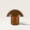 Javera - Mushroom lamp 25 cm - Dressoir lamp - E14 fitting - Bruin metaal - Met aan/uit-schakelaar | LUSENZ