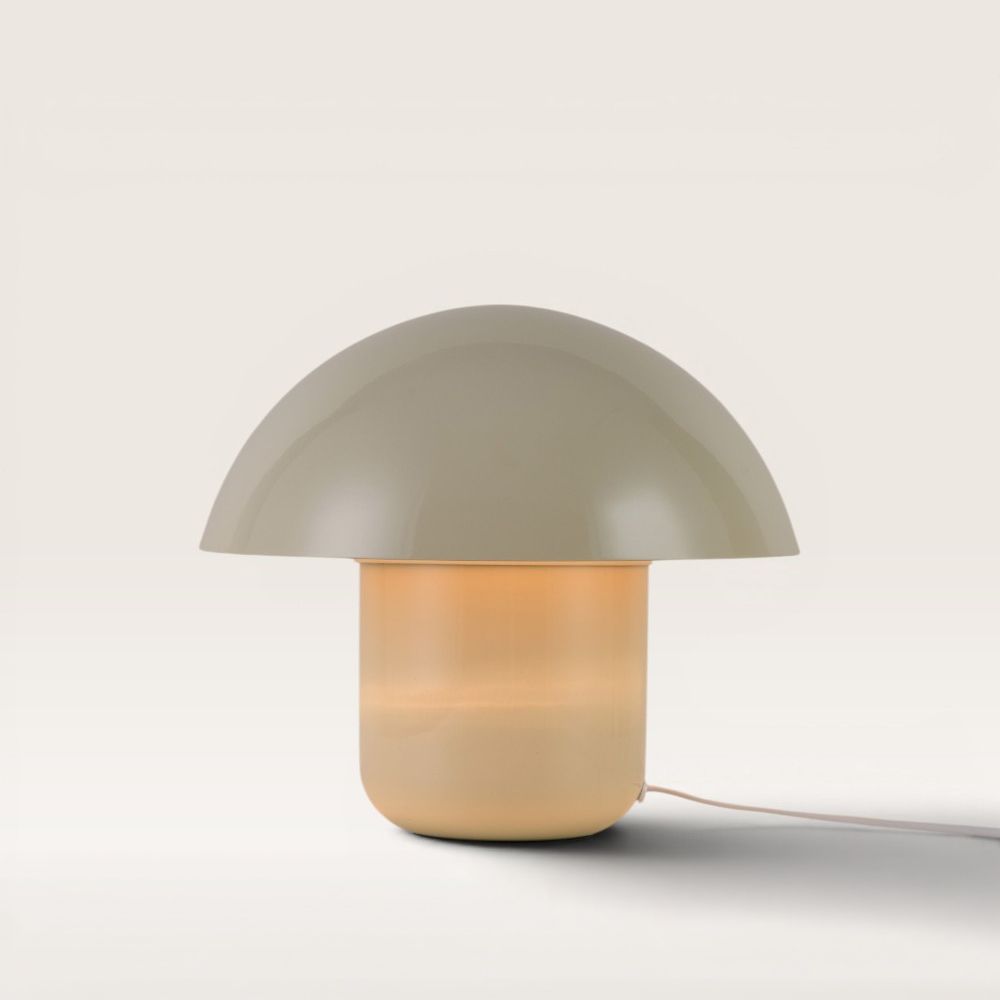 Javera - Mushroom lamp 25 cm - Dressoir lamp - Wit metaal - E14 fitting - Met aan/uit-schakelaar | LUSENZ