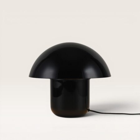 Javera - Mushroom lamp 25 cm - Dressoir lamp - Zwart metaal - E14 fitting - Met aan/uit-schakelaar | LUSENZ