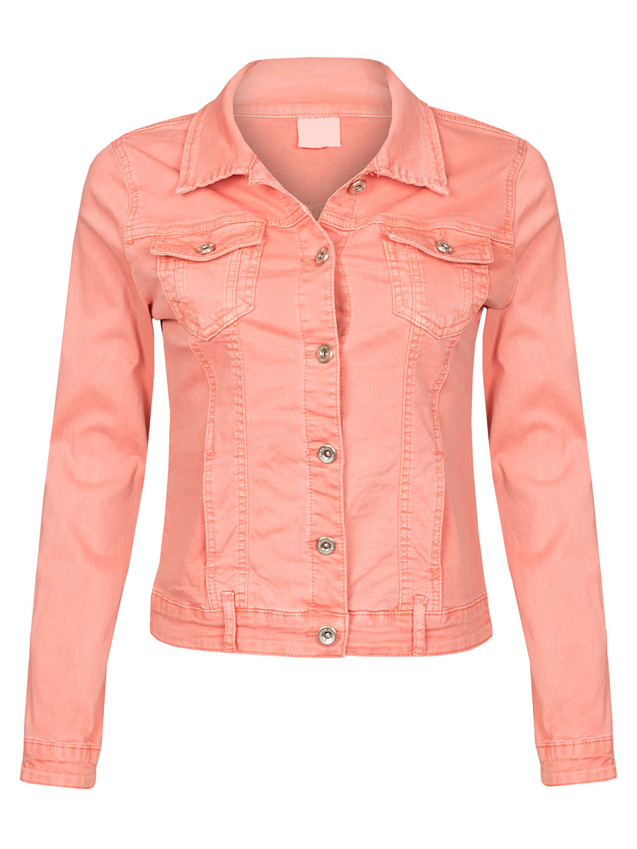 Jeans Jacket Stretch Koraal | Fashionize
