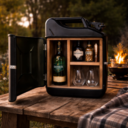 Jerrycan Bar Gin - Zwart - Leuk voor in de mancave - Uniek en Stijlvol - Perfect voor de ginliefhebbers - Exclusief drank | DESIGNED BY MAN