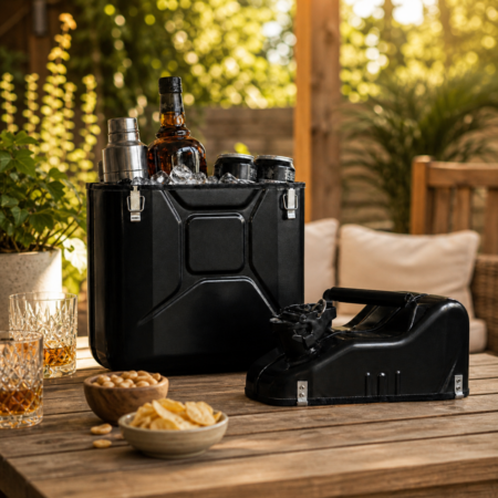 Jerrycan Giftbox 10L - Zwart - Unieke Opbergdoos - Exclusief drank - Origineel cadeau - Opbergoplossing | DESIGNED BY MAN