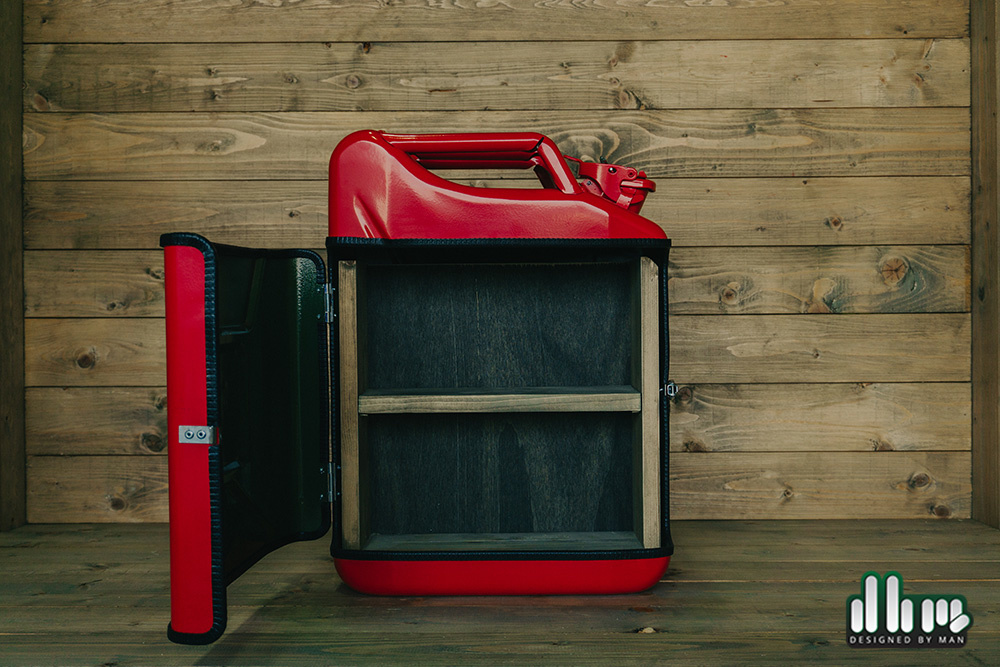 Jerrycan Kast Basic Plus - Rood - Opvallend en Praktisch - Multifunctioneel Opbergmeubel - Uniek Design | DESIGNED BY MAN