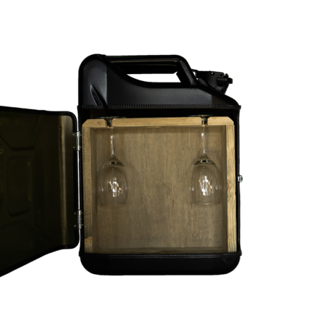 Jerrycan Wijnbar - Zwart - Origineel en Stijlvol Wijncadeau - Handige Opslag voor Wijnliefhebbers | DESIGNED BY MAN