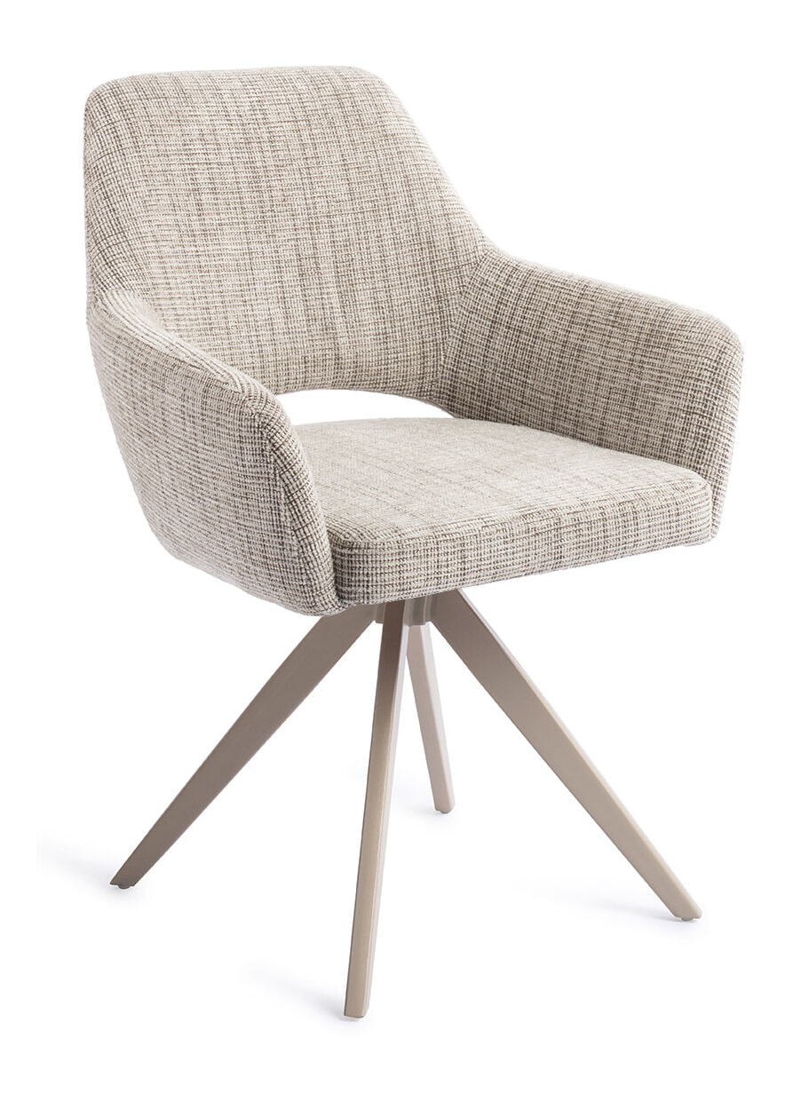 Jesper Home Draaibare Eetkamerstoel 'Yanai' Turn Beige