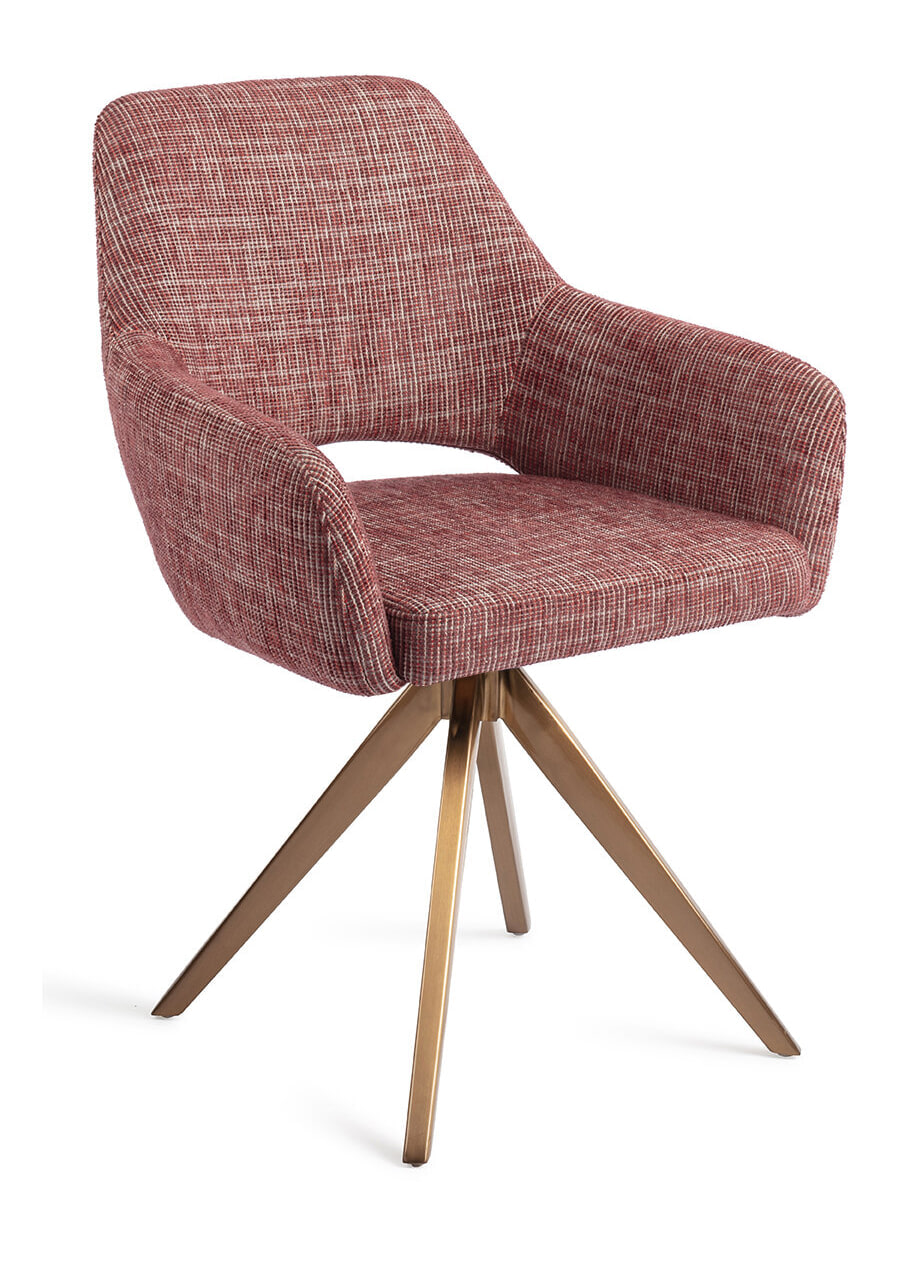 Jesper Home Draaibare Eetkamerstoel 'Yanai' Turn Rose