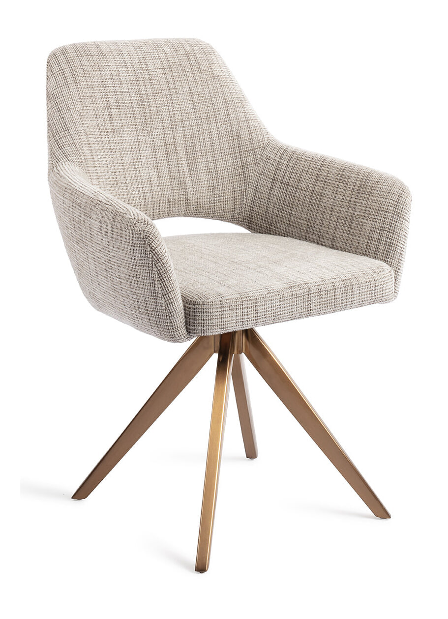 Jesper Home Draaibare Eetkamerstoel 'Yanai' Turn Rose