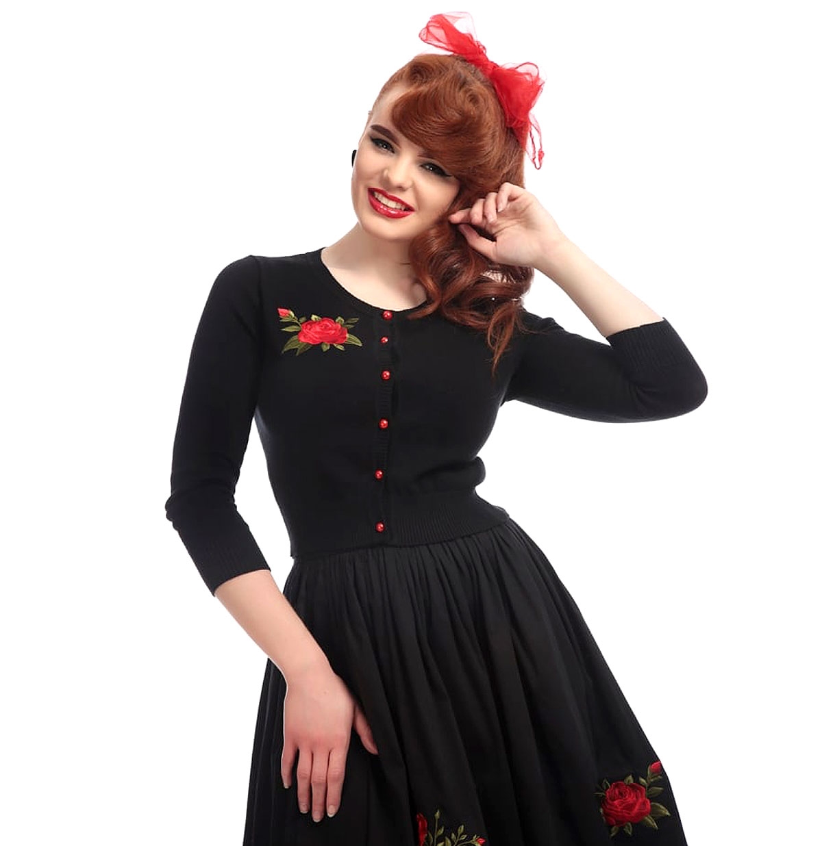 Jessie Rose Embroidery Cardigan Black-34 (NL)/ 8 (UK) | 50% korting | Collectif