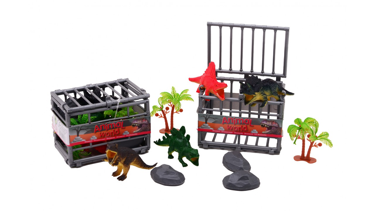 John Toy Dinosaurussen in kooi 10-delig | Johntoy